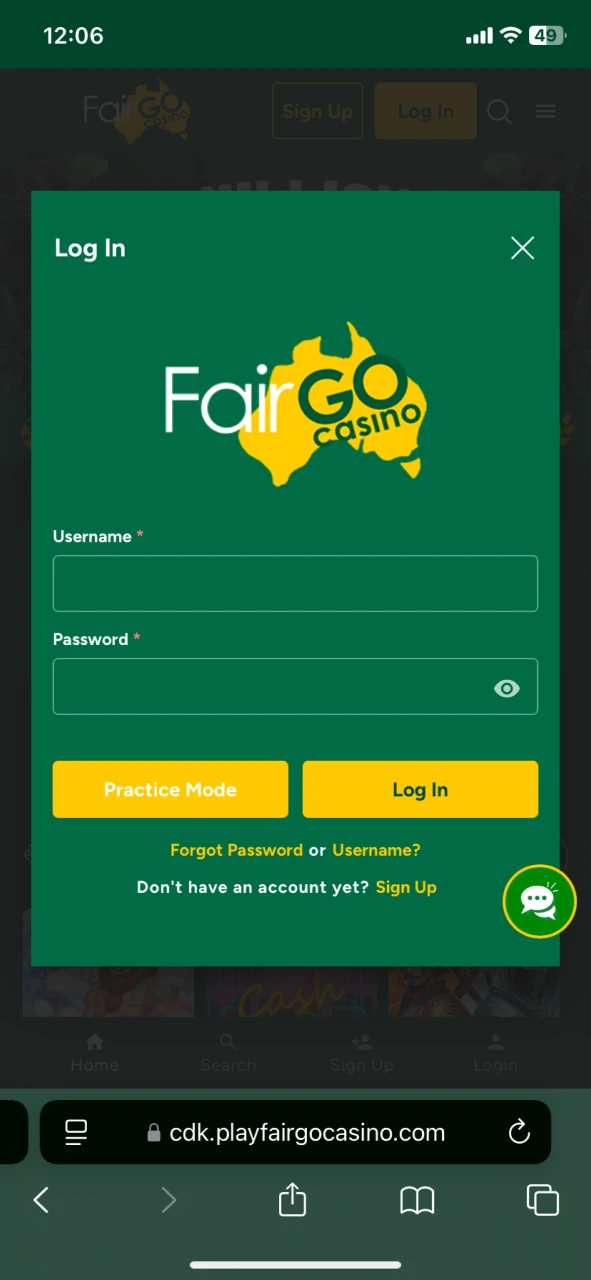 Create a profile at Fairgo casino official platform.