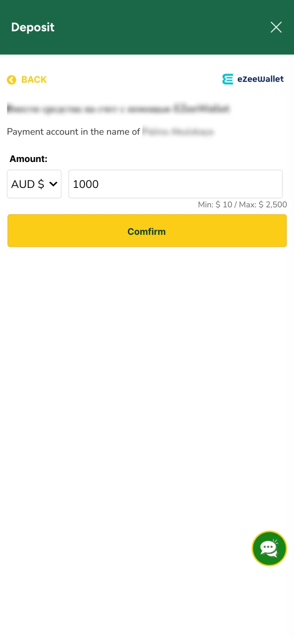 Fill in the payment method details at Fairgo Casino.