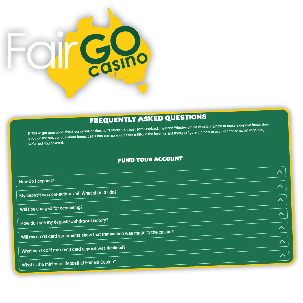Fairgo Casino helps you to ask your questions.
