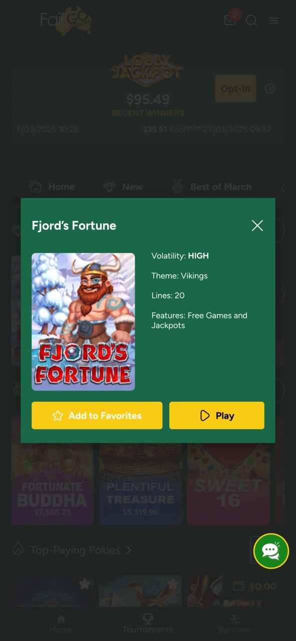 Choose a game at Fairgo platform and start playing.
