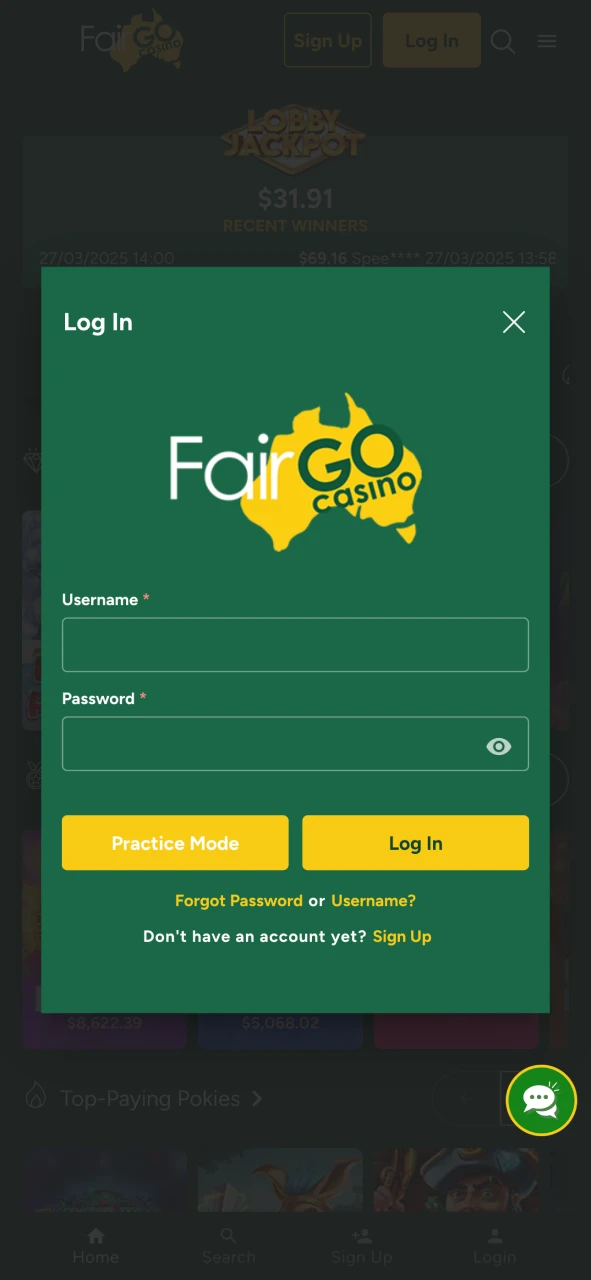 Open Fairgo website and log in to your account.