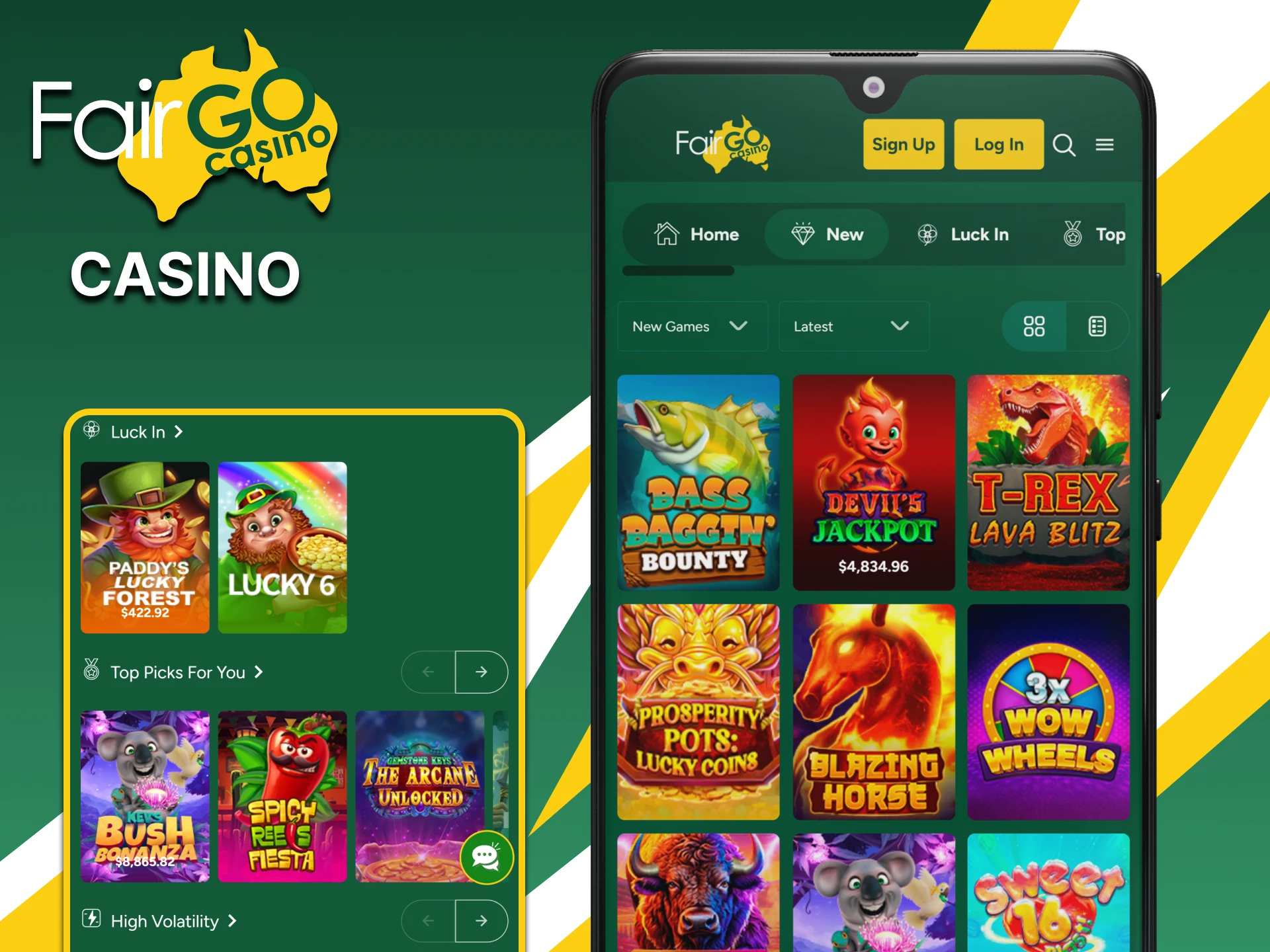 Play at the casino using the Fairgo app.