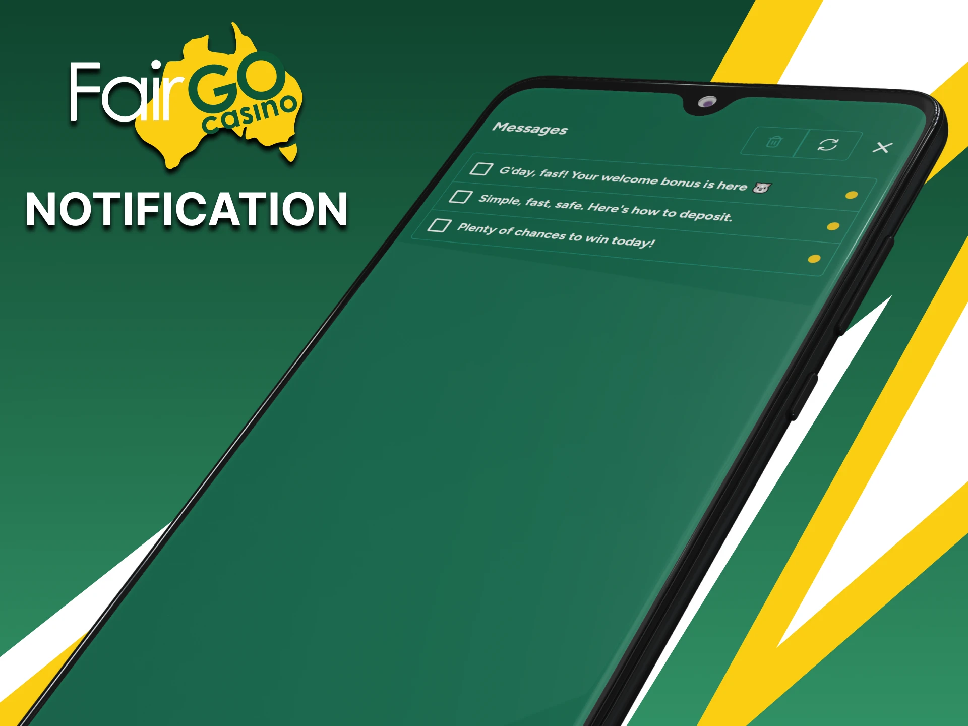 Customize your Fairgo app notifications.