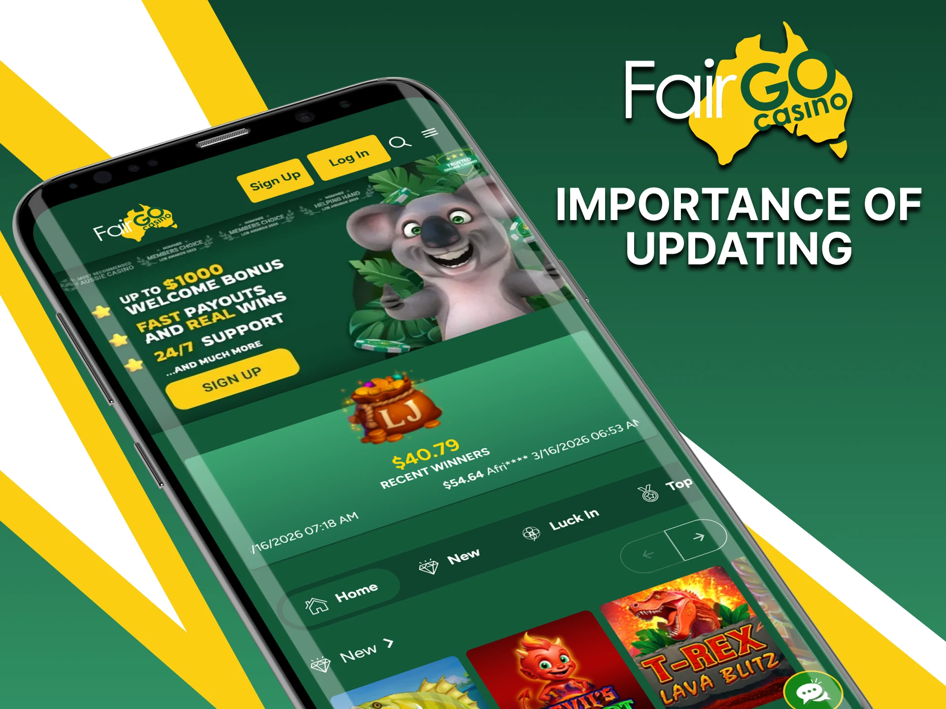 Updating the Fairgo app allows it to work more efficiently.