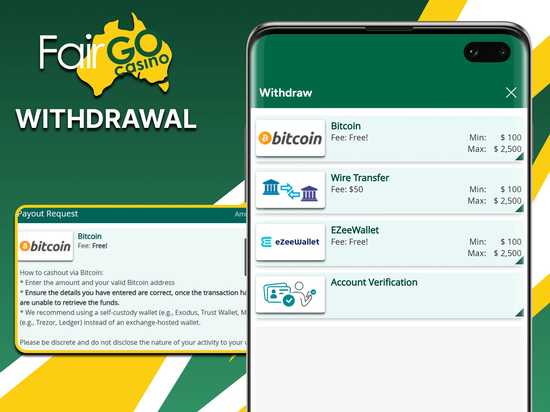 Fast withdrawals are available in the Fairgo app.