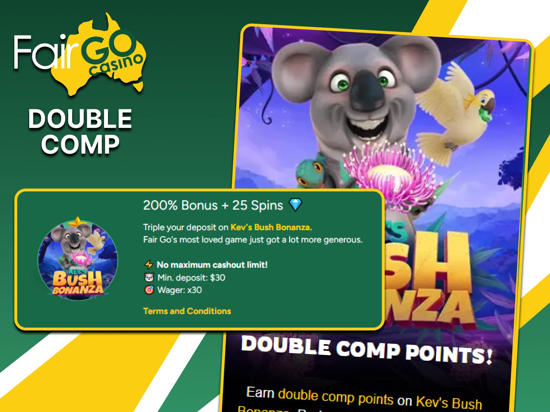 Double Comp bonus awaits users of the Fairgo website.