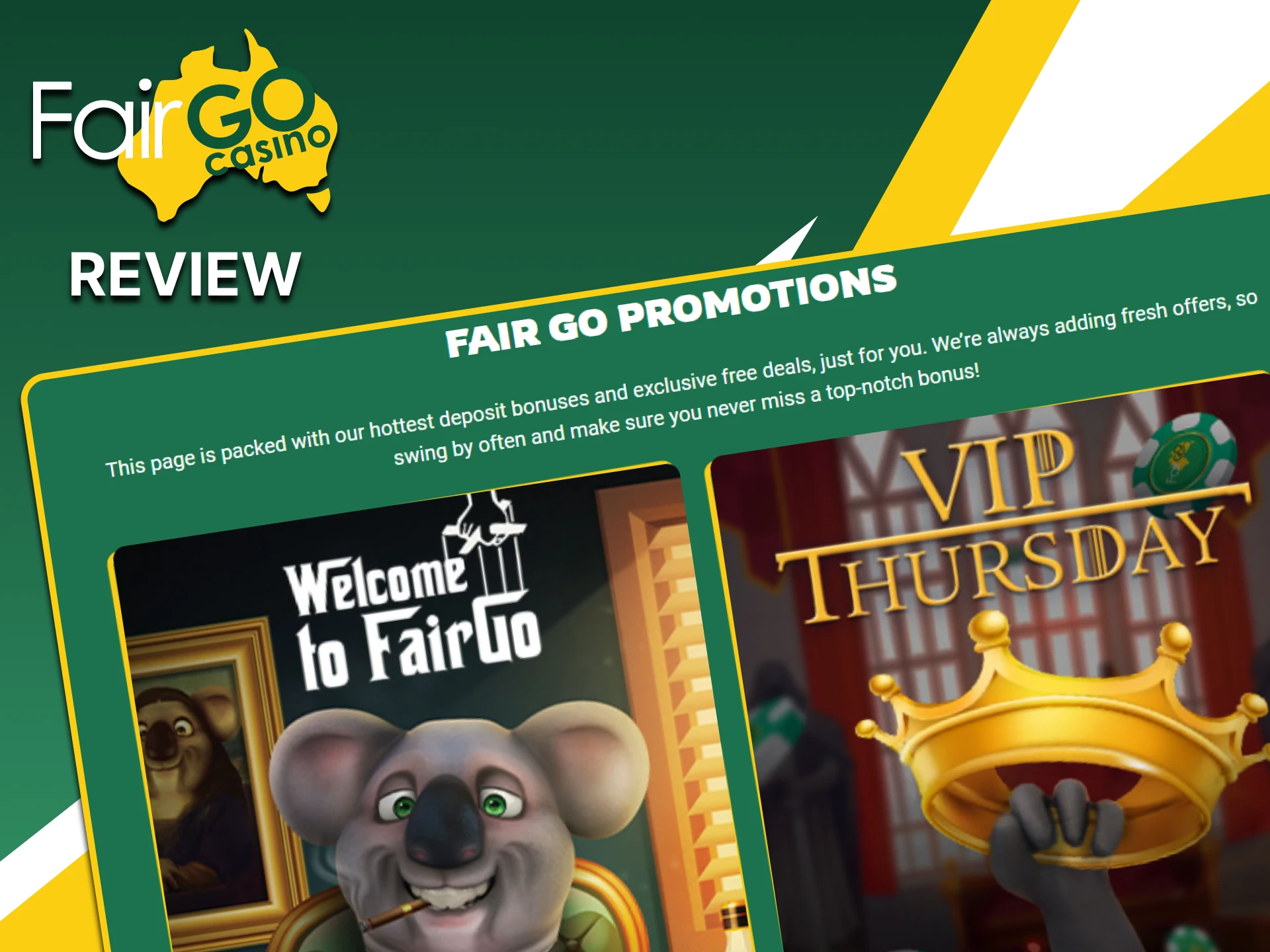 We'll tell you about the bonuses on the Fairgo website.