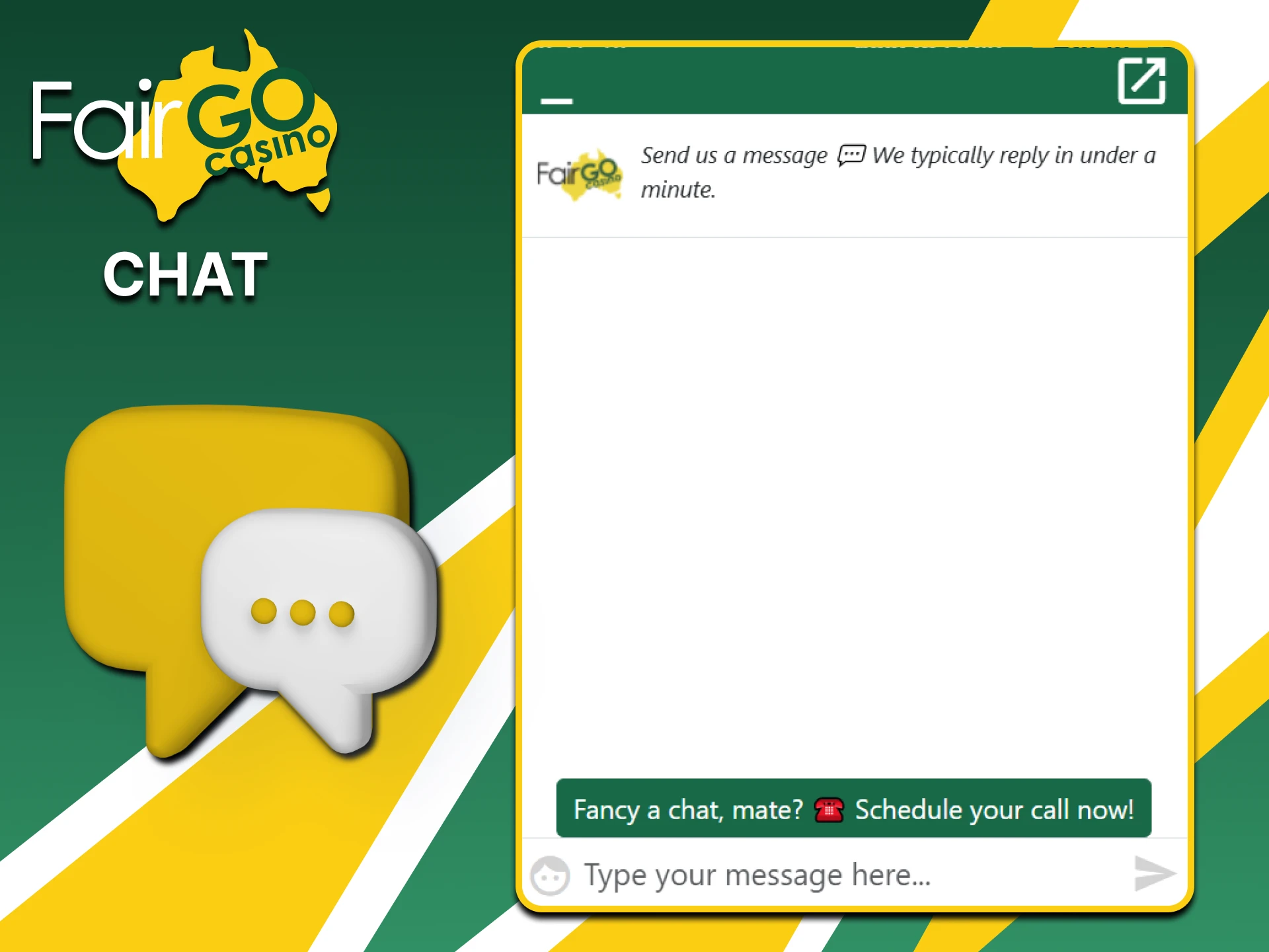 To contact Fairgo support, you can use the chat on the website.