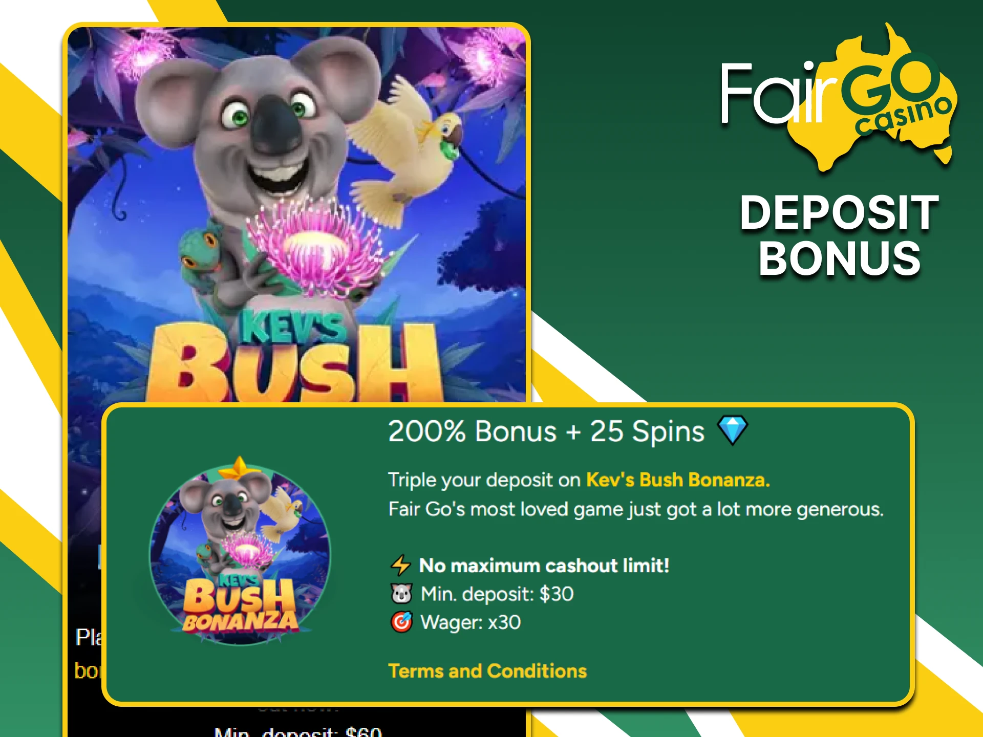 By topping up your deposit on Fairgo you will receive a bonus.