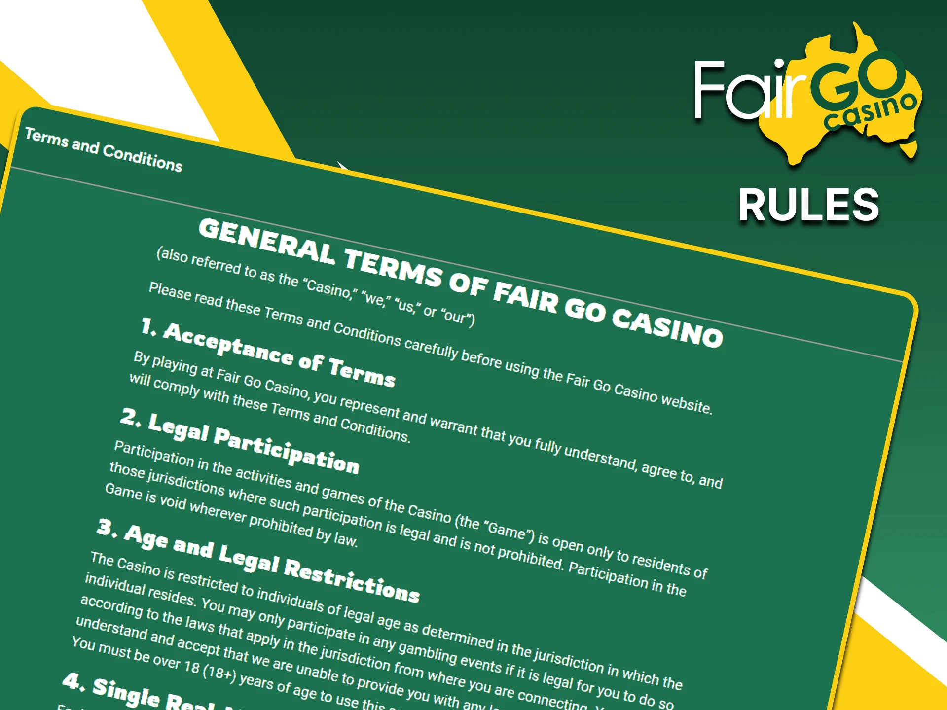 Please be sure to read the Fairgo website terms of use.