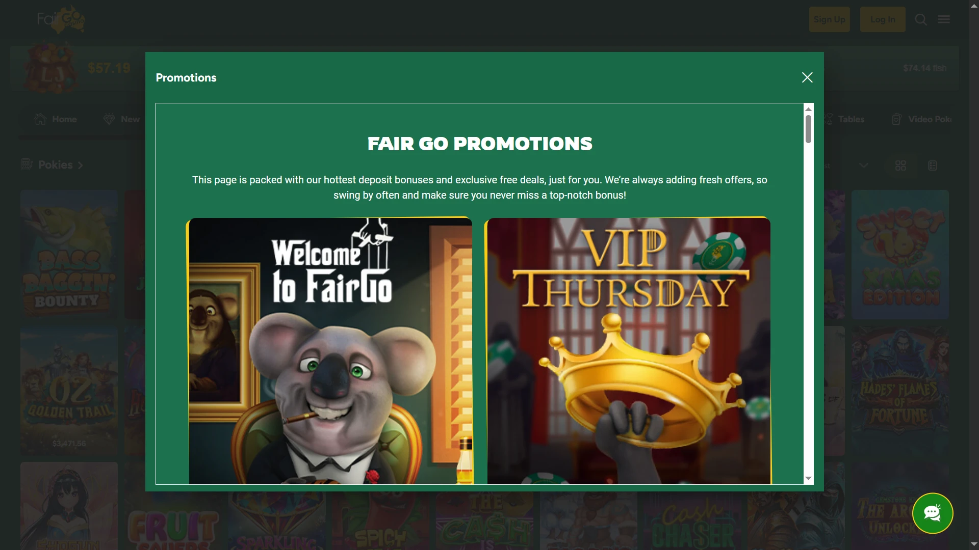 Fairgo offers a wide range of bonuses.