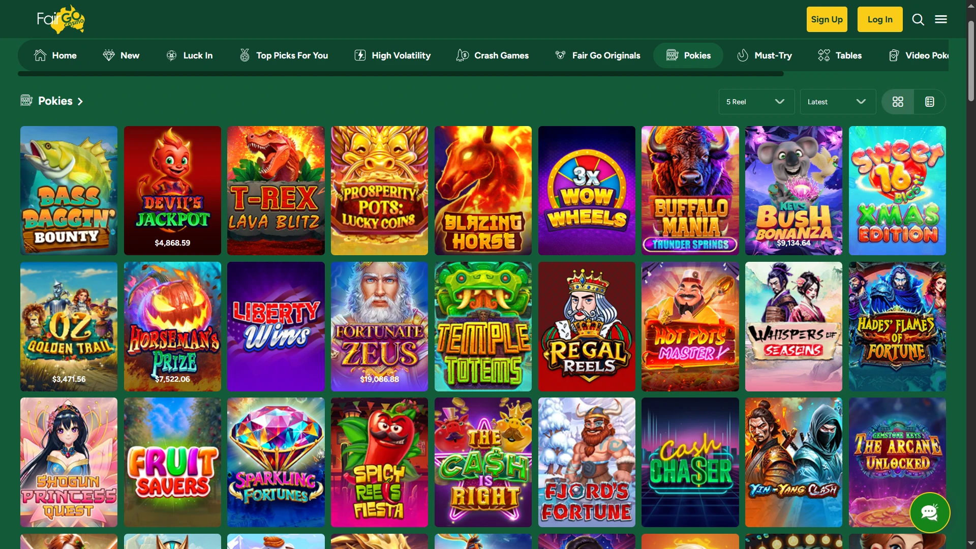 Visit the casino section of the Fairgo website.