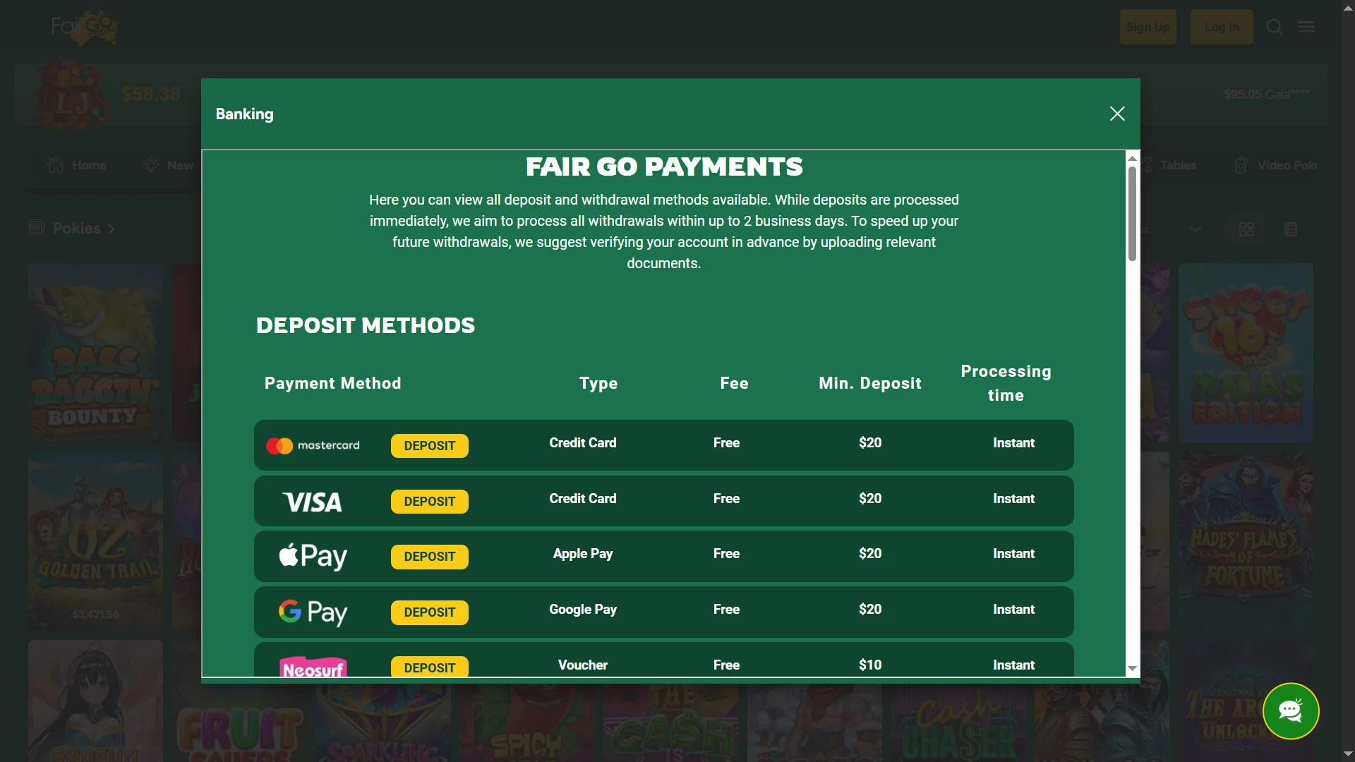 We will tell you about payments on the Fairgo website.