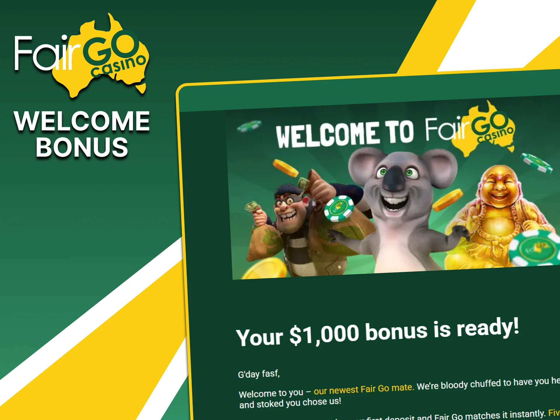 A welcome bonus awaits every new Fairgo user.
