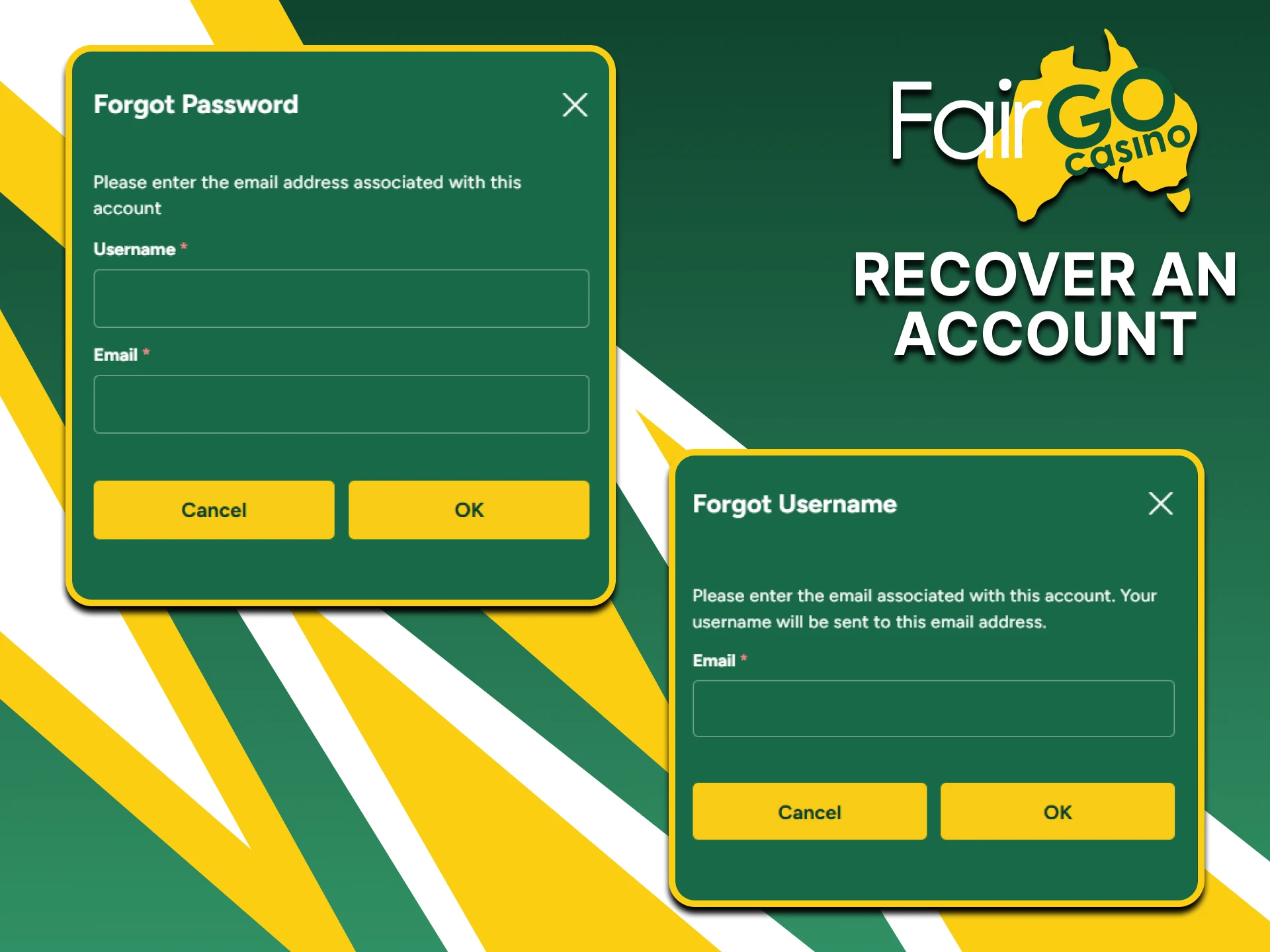 You can easily restore access to your personal Fairgo account.