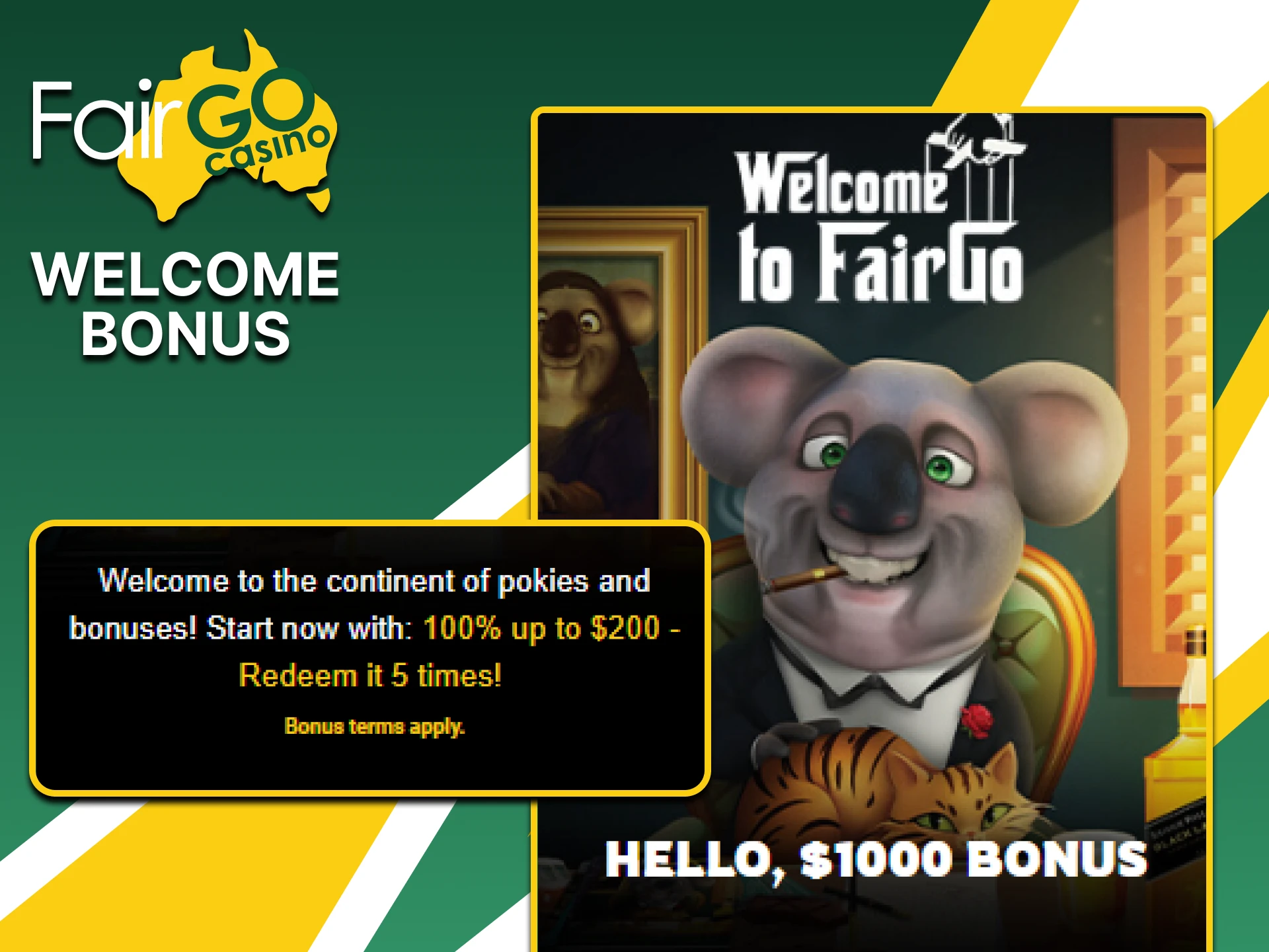 All Fairgo website users will receive a welcome bonus.